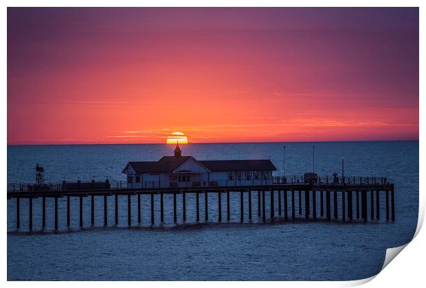 Dawn breaks over Southwold Pier, 5th June 2017 Print by Andrew Sharpe
