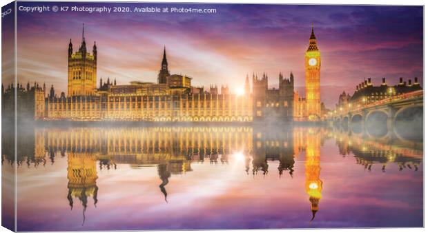 Westminster Sunrise Canvas Print by K7 Photography