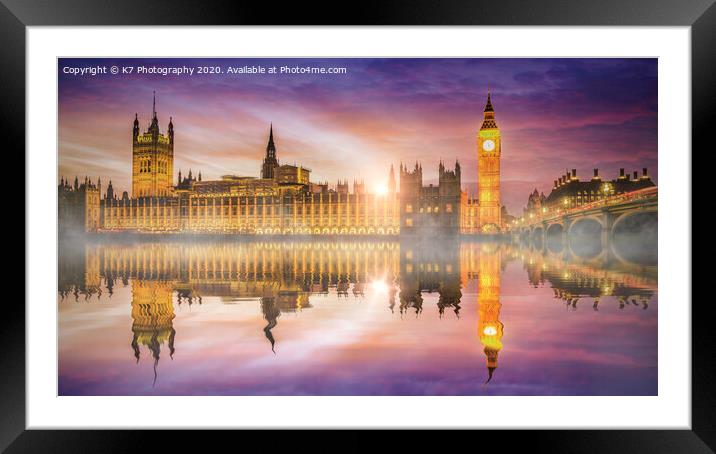 Westminster Sunrise Framed Mounted Print by K7 Photography