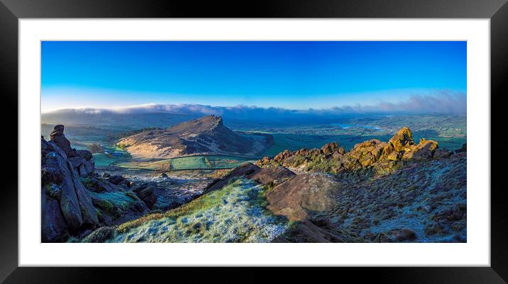 Dawn over The Roaches and Hen Cloud, 25th April 2017 Framed Mounted Print by Andrew Sharpe