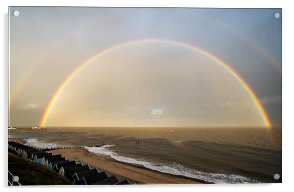 Farewell rainbow over Southwold, 27th September 2019 Acrylic by Andrew Sharpe