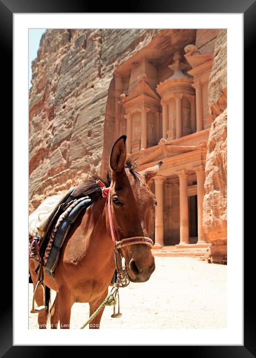 The impressive sight of the Treasury in Petra Framed Mounted Print by Lensw0rld 