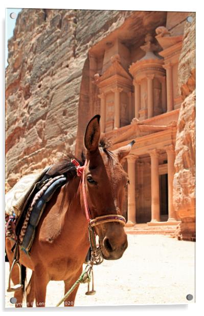 The impressive sight of the Treasury in Petra Acrylic by Lensw0rld 