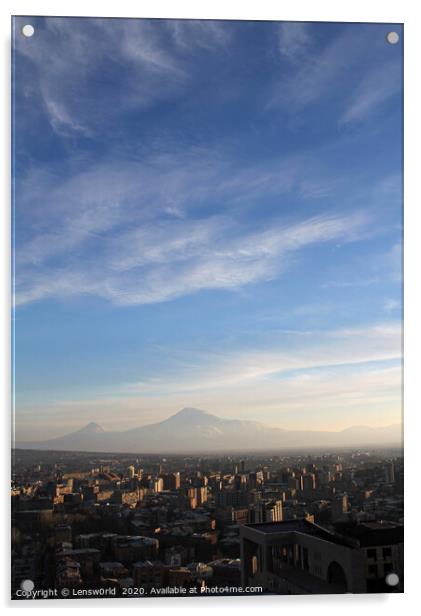Yerevan and Mount Ararat Acrylic by Lensw0rld 