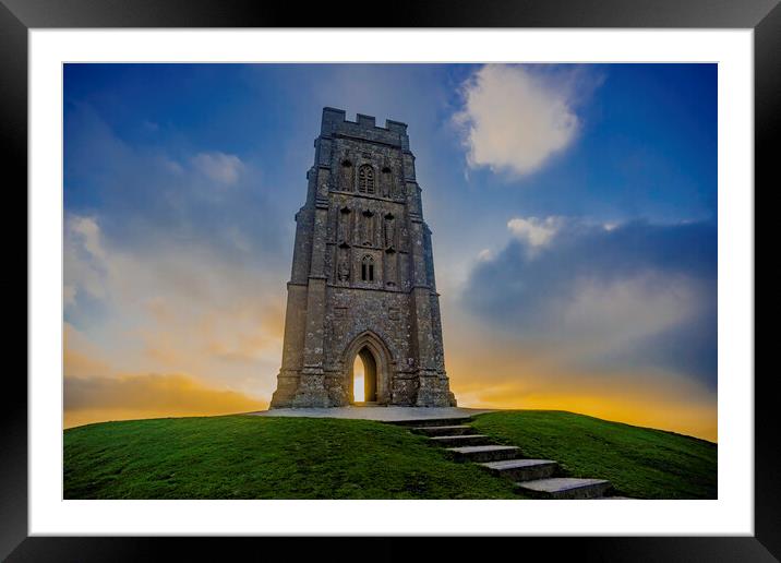 St. Michael's Tower on Glastonbury Tor Framed Mounted Print by Andrew Sharpe