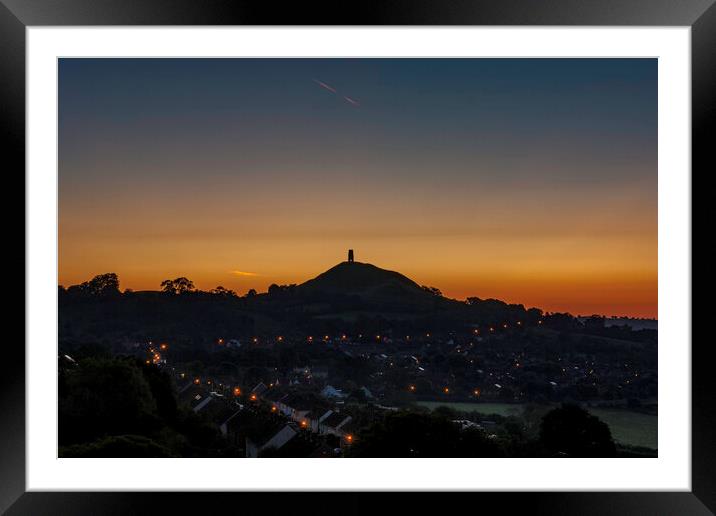 Sunrise over Galstonbury Tor Framed Mounted Print by Andrew Sharpe