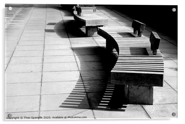Bench shadows Acrylic by Theo Spanellis