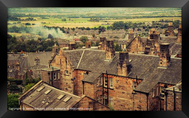 The Roofs of Stirling. Scotland Framed Print by Jenny Rainbow