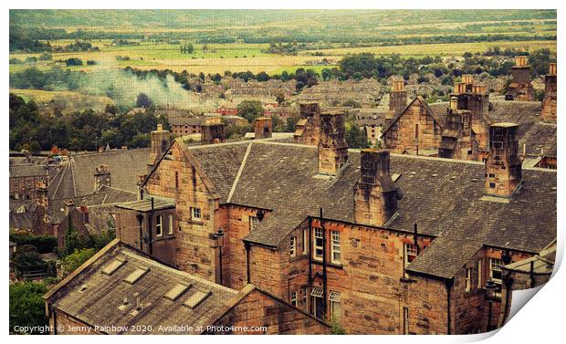 The Roofs of Stirling. Scotland Print by Jenny Rainbow