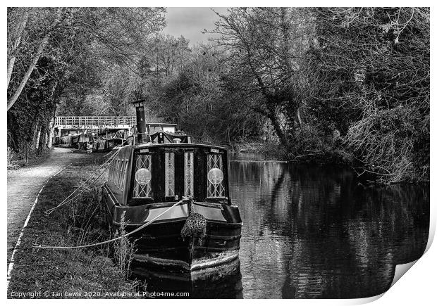 Moored On The Kennet and Avon Print by Ian Lewis