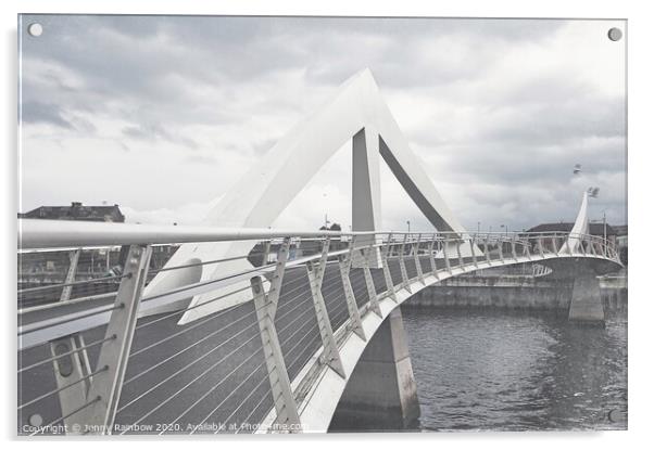 Glasgow Squiggly Bridge -Vintage Collection Acrylic by Jenny Rainbow