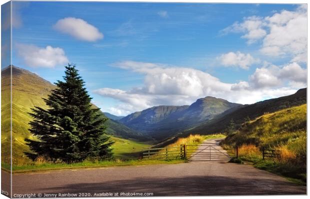 Gates. Rest and Be Thankful. Scotland Canvas Print by Jenny Rainbow