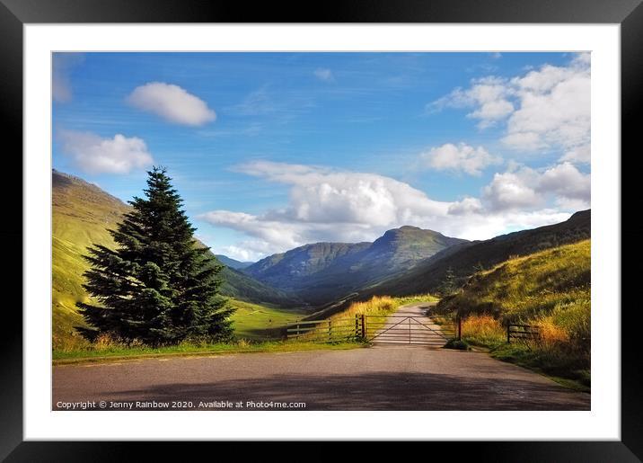 Gates. Rest and Be Thankful. Scotland Framed Mounted Print by Jenny Rainbow