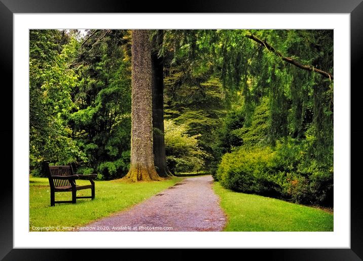 Come to Sit with Me. Benmore Botanical Garden, Scotland Framed Mounted Print by Jenny Rainbow