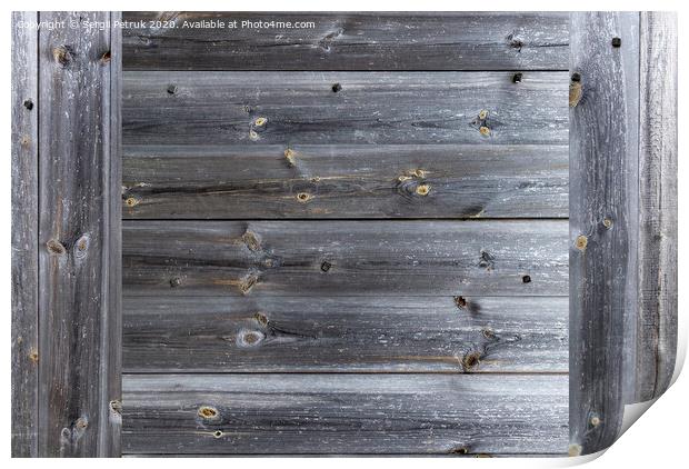 A frame of a seasoned old gray wooden fence closeup Print by Sergii Petruk