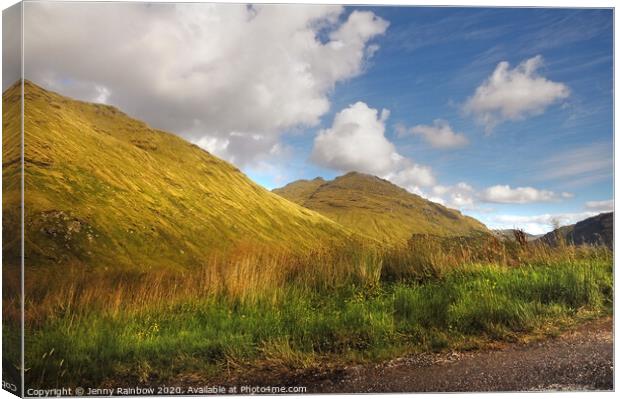 Sunny Day at Rest and Be Thankful. Scotland Canvas Print by Jenny Rainbow