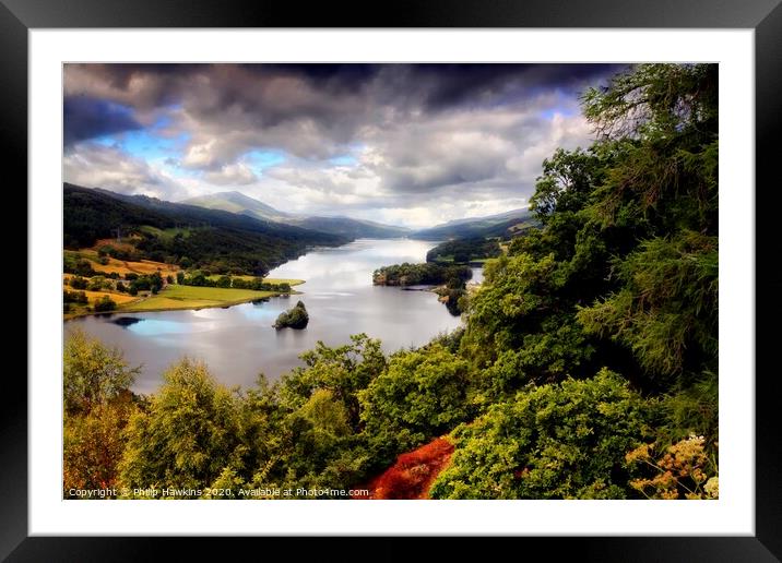 Queens View Loch Tummell Framed Mounted Print by Philip Hawkins