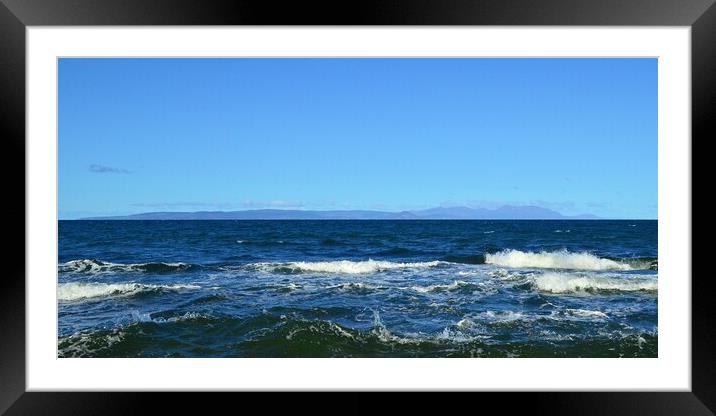Choppy seas and Arran Framed Mounted Print by Allan Durward Photography