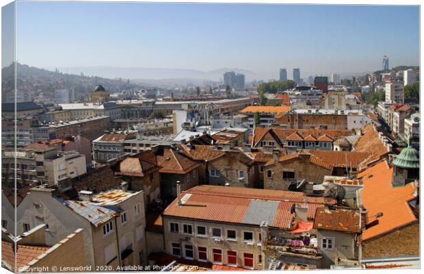 Beautiful view over the city of Sarajevo Canvas Print by Lensw0rld 