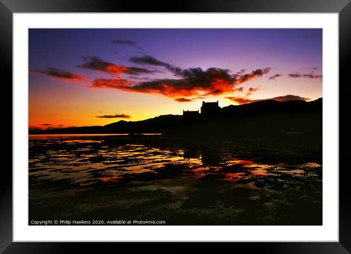 Fiery clouds over Eilean Donan Framed Mounted Print by Philip Hawkins
