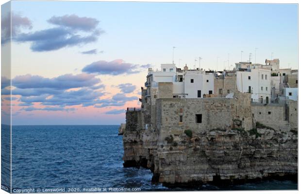 Beautiful sunset in Monopoli, Italy Canvas Print by Lensw0rld 