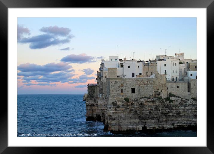 Beautiful sunset in Monopoli, Italy Framed Mounted Print by Lensw0rld 