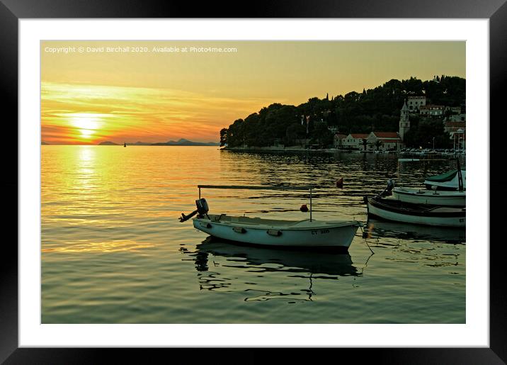 Sunset at Cavtat, Croatia. Framed Mounted Print by David Birchall