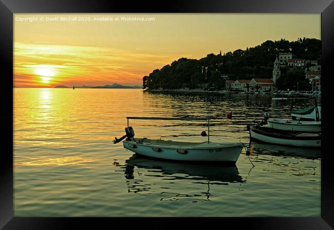 Sunset at Cavtat, Croatia. Framed Print by David Birchall