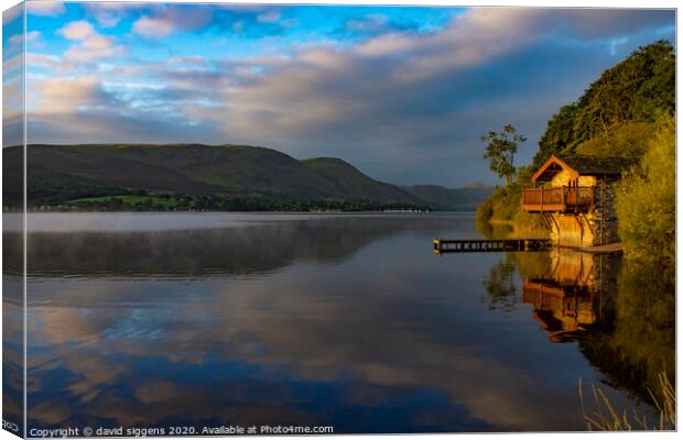 Ullswater Boathouse Canvas Print by david siggens
