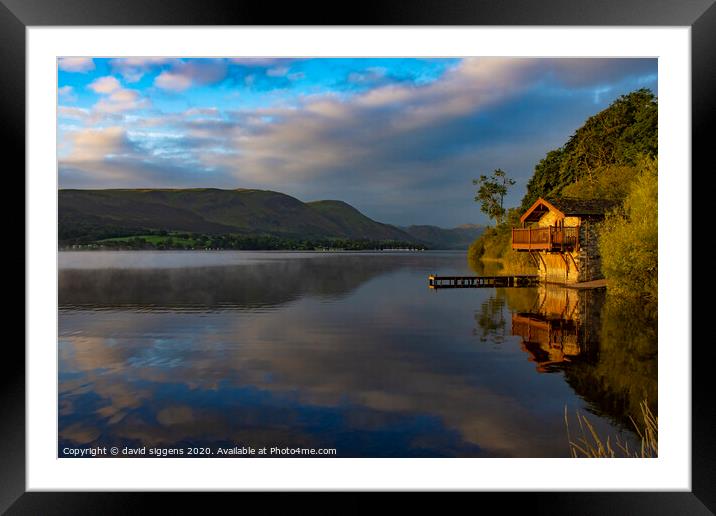 Ullswater Boathouse Framed Mounted Print by david siggens