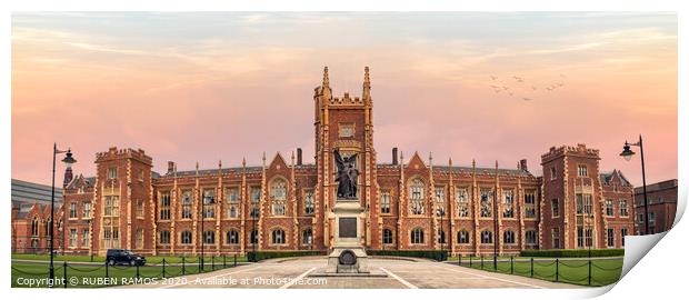 The Queen's University of Belfast, Northern Irelan Print by RUBEN RAMOS
