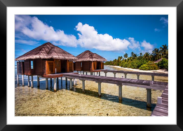 Overwater Spa Villas. Maldives Framed Mounted Print by Jenny Rainbow