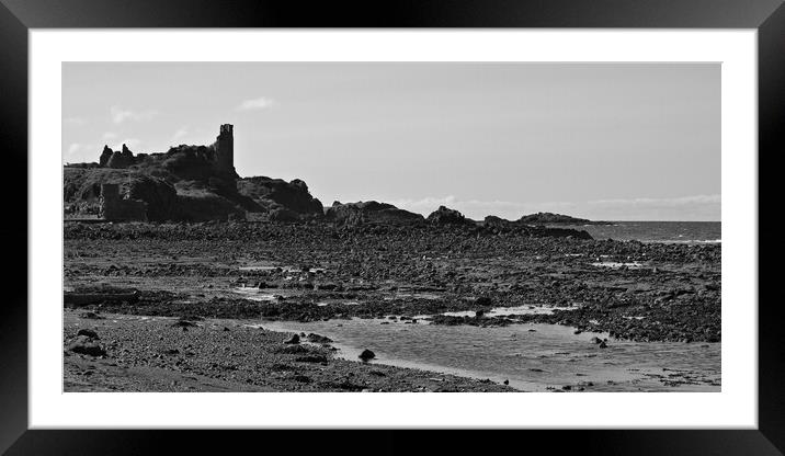 Dunure castle and harbour entrance Framed Mounted Print by Allan Durward Photography