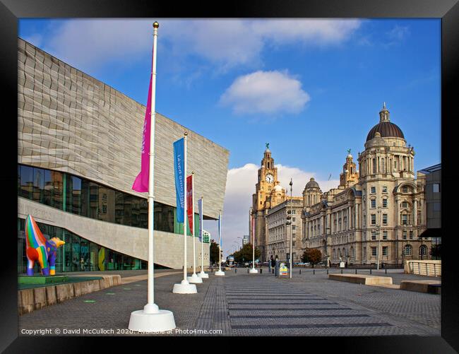 Liverpool new and old Framed Print by David McCulloch