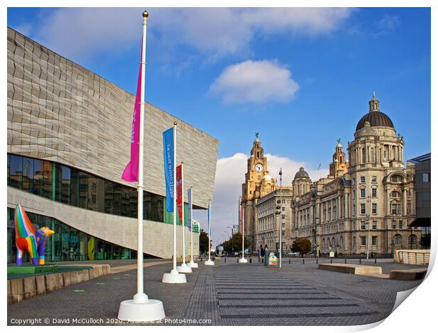 Liverpool new and old Print by David McCulloch