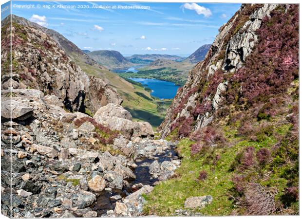 Buttermere and Crummock Water Canvas Print by Reg K Atkinson