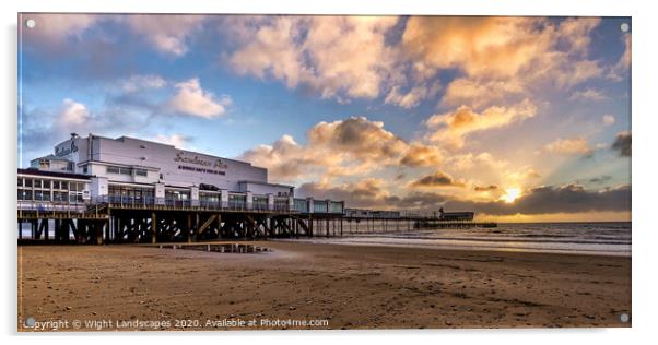 Sandown Pier Isle Of Wight Acrylic by Wight Landscapes