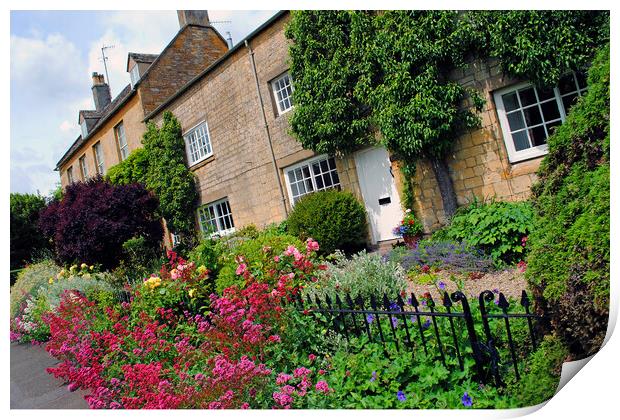 Blockley Village Cottage's Cotswolds Gloucestershi Print by Andy Evans Photos