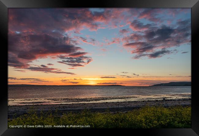 Sunset over Loch Ryan, Scotland Framed Print by Dave Collins