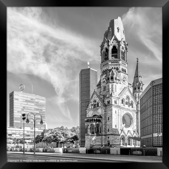 BERLIN Kaiser Wilhelm Memorial Church | Monochrome Framed Print by Melanie Viola