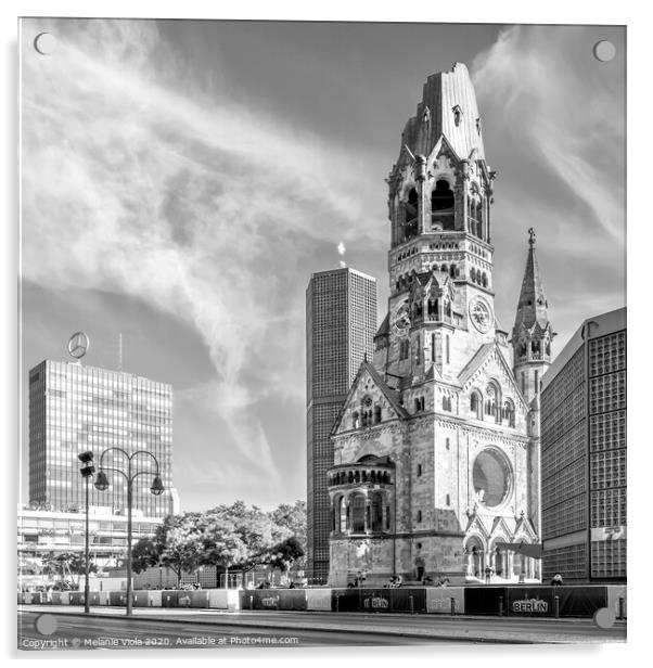 BERLIN Kaiser Wilhelm Memorial Church | Monochrome Acrylic by Melanie Viola