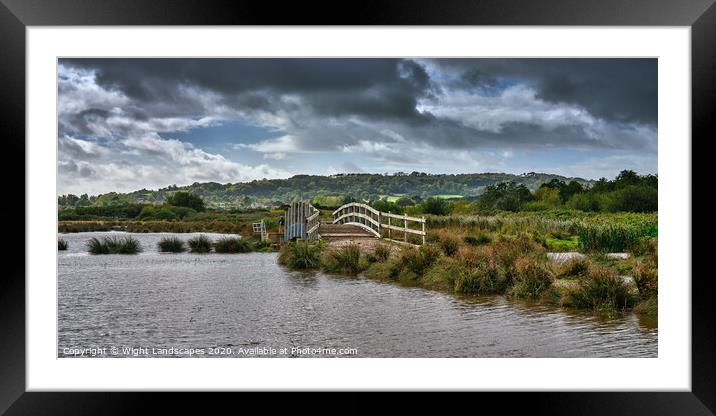 Brading Marshes Humped Bridge  Isle Of Wight Framed Mounted Print by Wight Landscapes