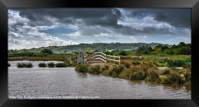 Brading Marshes Humped Bridge  Isle Of Wight Framed Print by Wight Landscapes