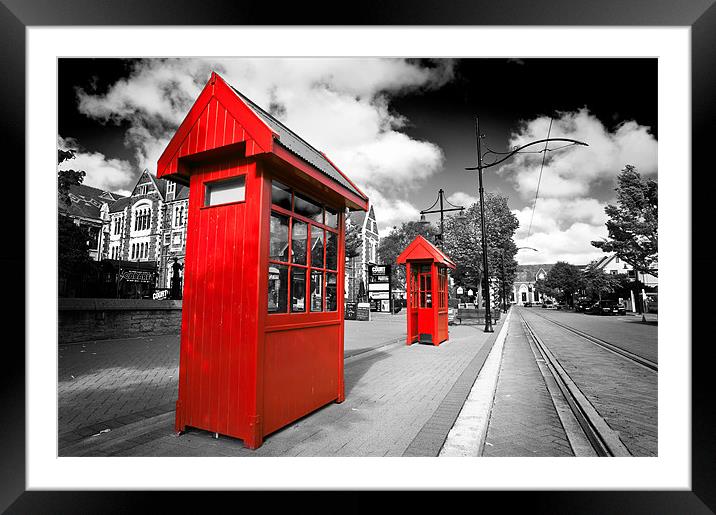 Christchurch Telephone Boxes Framed Mounted Print by Stephen Mole