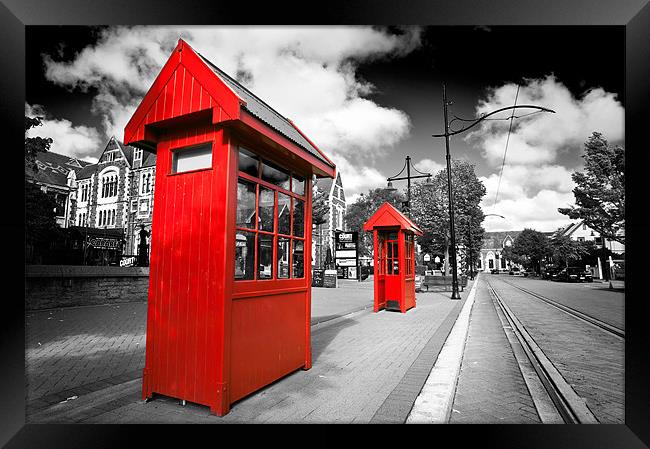 Christchurch Telephone Boxes Framed Print by Stephen Mole