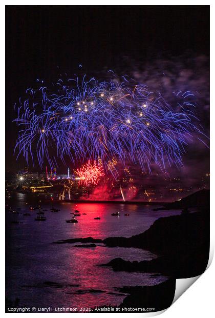 Starbursts at the British Fireworks Championships  Print by Daryl Peter Hutchinson