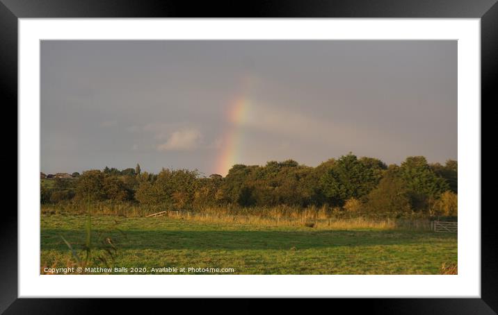Rainbow out of trees  Framed Mounted Print by Matthew Balls