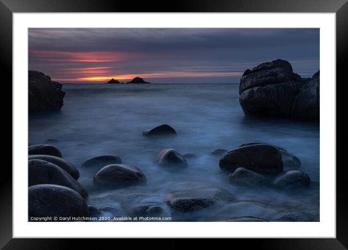Soft and harsh. Cot sunset. Porth Nanven, Cot Vall Framed Mounted Print by Daryl Peter Hutchinson