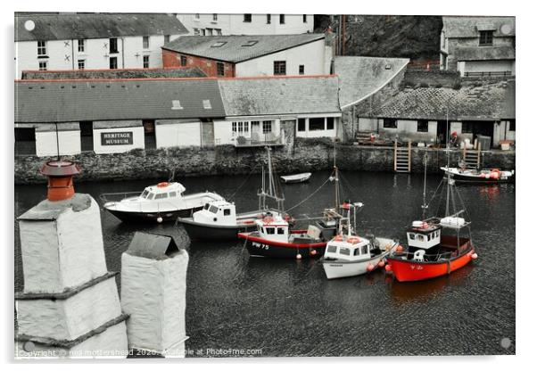 The Fishing Fleet - Polperro, Cornwall. Acrylic by Neil Mottershead