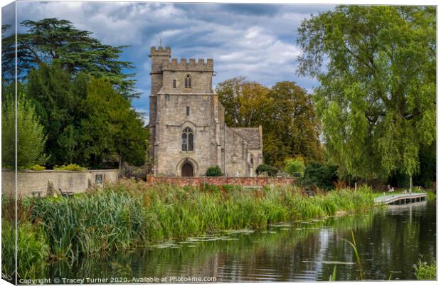 St Cyr's Church on the Canal in Stonehouse  Canvas Print by Tracey Turner